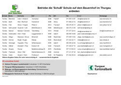 Betriebe die `SchuB` Schule auf dem Bauernhof im Thurgau anbieten