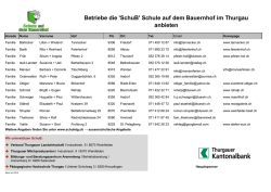 Betriebe die `SchuB` Schule auf dem Bauernhof im Thurgau anbieten