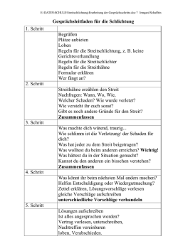Erarbeitung der Gesprächsschritte