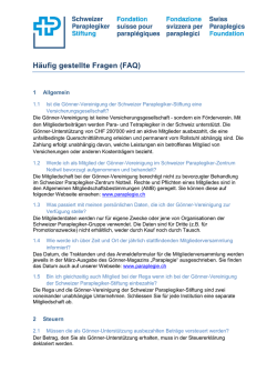 H&auml;ufig gestellte Fragen - Schweizer Paraplegiker