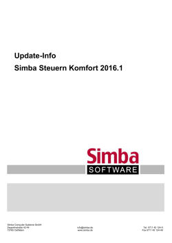 Update-Info Simba Steuern Komfort 2016.1