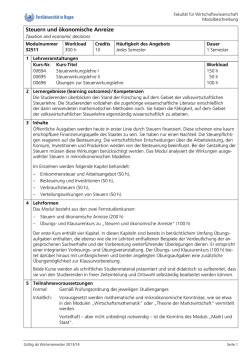 32511 Steuern und ökonomische Anreize