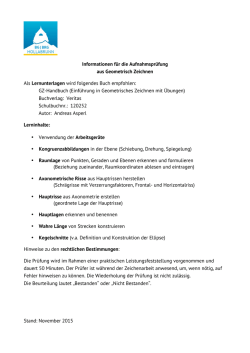 Informationen f&uuml;r die Aufnahmspr&uuml;fung aus Geometrisch Zeichnen