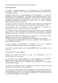 Die Stadt Altlandsberg bietet folgendes Grundst&uuml;ck zum Kauf an