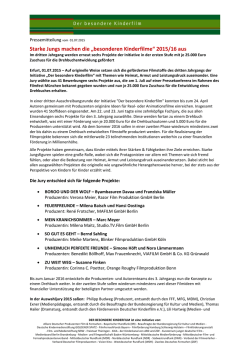 Im dritten Jahrgang werden erneut sechs Projekte der Initiative in