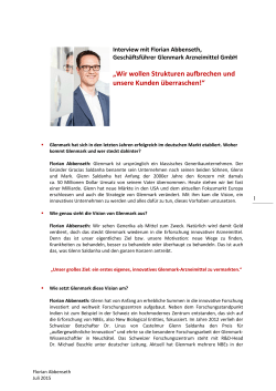 Interview mit Florian Abbenseth, Geschäftsführer der Glenmark