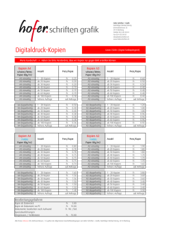 Digitaldruck-Kopien - Hofer Schriften und Grafik