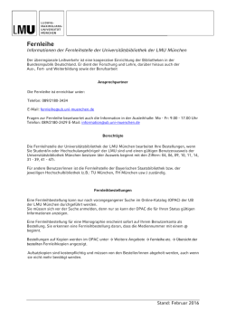 Fernleihe - Universit&auml;tsbibliothek der LMU