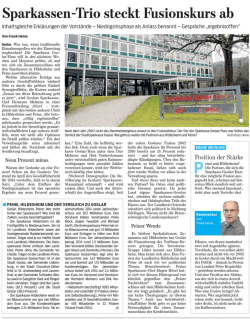 Sparkassen-Trio steckt Fusionskurs ab
