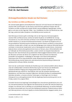 e-Unternehmensethik Prof. Dr. Karl Homann - Evenord-Bank