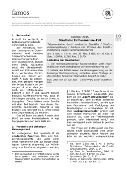 Oktober 2015 Staatliche Einflussnahme-Fall