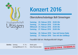 Konzert 2016 Konzert 2016 - Musikgesellschaft Utzigen
