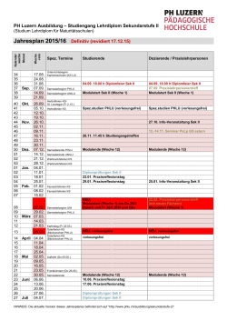 Jahresplan SEK II 2015-2016