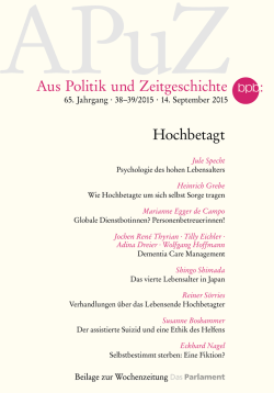 Psychologie des hohen Lebensalters - Bundeszentrale für politische