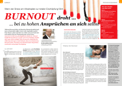 Burnout droht bei zu hohen Ansprüchen an sich selbst