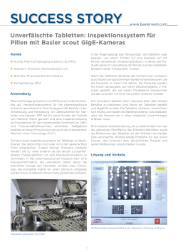 Inspektionssystem f&uuml;r Pillen mit Basler scout GigE