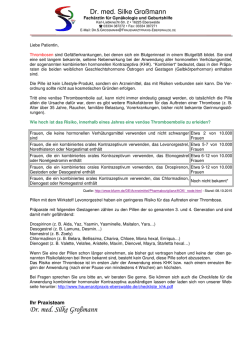 Patienteninformation Thrombose und Pille