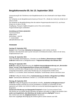 Bergdoktorwoche 05. bis 13. September 2015