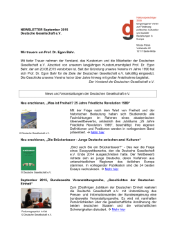 DG NEWSLETTER September 2015