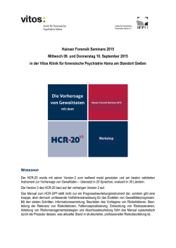 Hainaer Forensik Seminare 2015 Mittwoch 09. und