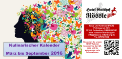 Kulinarischer Kalender März bis September 2016