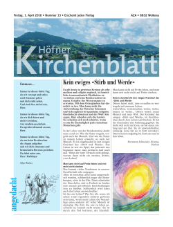 01.04.2016 - Kirchgemeinde Freienbach