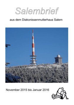 aus dem Diakonissenmutterhaus Salem November 2015 bis Januar