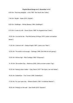 Playlist Bond-Songs am 5. November in hr1 6:20 Uhr: The living