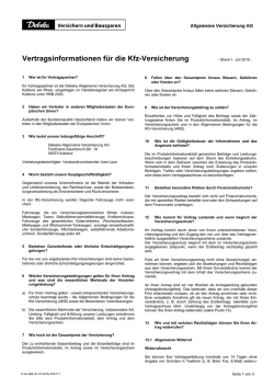 Vertragsinformationen für die KFZ-Versicherung