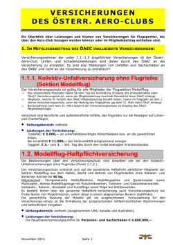 Infoblatt Versicherungen f&uuml;r Modellflug Mitglieder