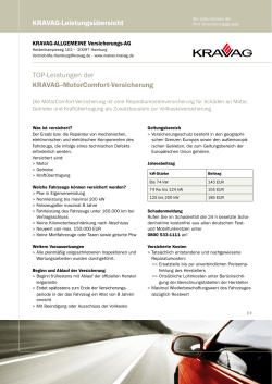 TOP-Leistungen der KRAVAG--MotorComfort