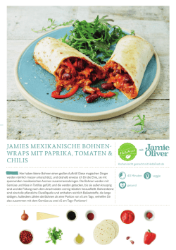 jamies mexikanische bohnen- wraps mit paprika, tomaten & chilis