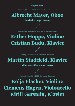 Albrecht Mayer, Oboe Esther Hoppe, Violine Cristian Budu, Klavier