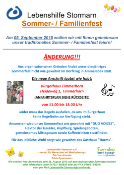Einladung zum Sommerfest der Lebenshilfe Stormarn