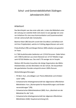Jahresbericht 2015 - Gemeinde D&uuml;dingen