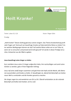 Heilt Kranke!