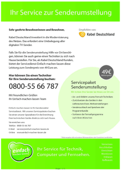 Ihr Service zur Senderumstellung