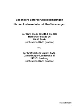 Besondere Beförderungsbedingungen KVG Stade GmbH & Co. KG