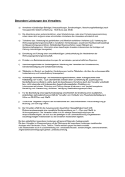 Besondere Leistungen des Verwalters