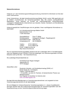 Statusinformationen Aufgrund § 11 der