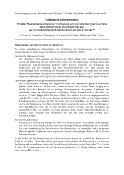 Induzierte Seitenerosion Welche Massnamen stehen zur Verfügung