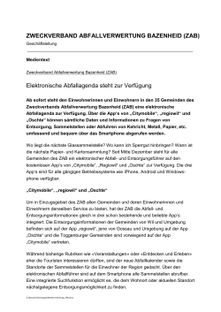 Medienmitteilung ZAB - Gemeinde Fischingen
