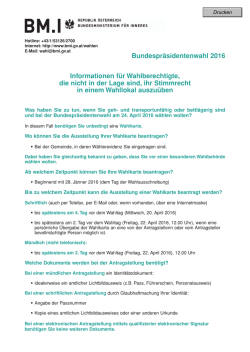 Informationen f&uuml;r Wahlberechtigte, die nicht in der Lage sind, ihr