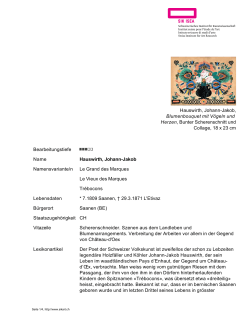 Hauswirth, Johann-Jakob, Blumenbouquet mit Vögeln und Herzen