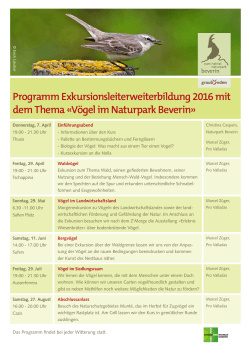 Kursprogramm 2016 - Naturpark Beverin