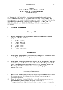 Satzung für die Friedhöfe der Stadt Bergisch Gladbach