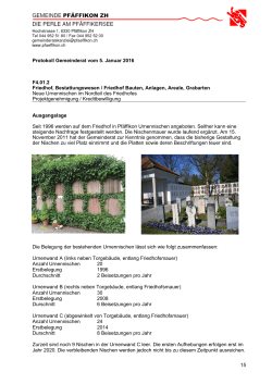 Gemeinderatsbeschluss Urnen-Nischen Friedhof 05.01.2016