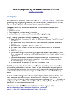 Meeresspiegelanstieg nach verschiedenen Ursachen