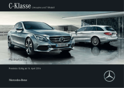 C-Klasse Limousine und T-Modell Preisliste: Gültig ab 15. April 2016