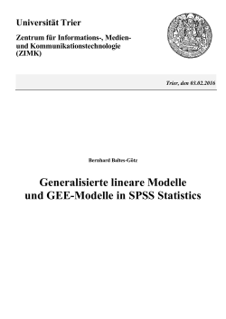 Generalisierte lineare Modelle und GEE-Modelle
